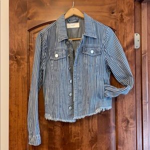 Pin Stripe Denim Jacket